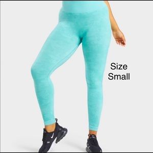 Gymshark Adapt Camo Aqua Green Seamless Leggings